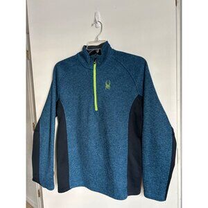 Spyder Blue Quarter-Zip Pullover Fleece Pullover Size M